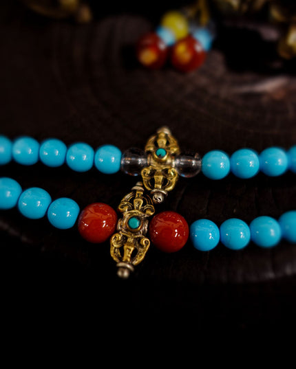 Robust Wealth Sturdy Turquoise 108 Mala Beads Necklace