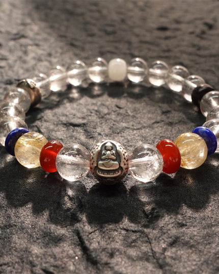 Wisdom Healing Vairocana Clear Quartz Buddha Bracelet