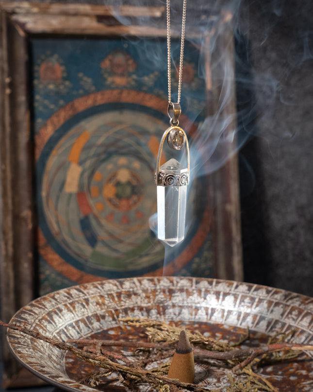 Clear Quartz Sterling Silver Pendant