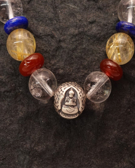Wisdom Healing Vairocana Clear Quartz Buddha Bracelet
