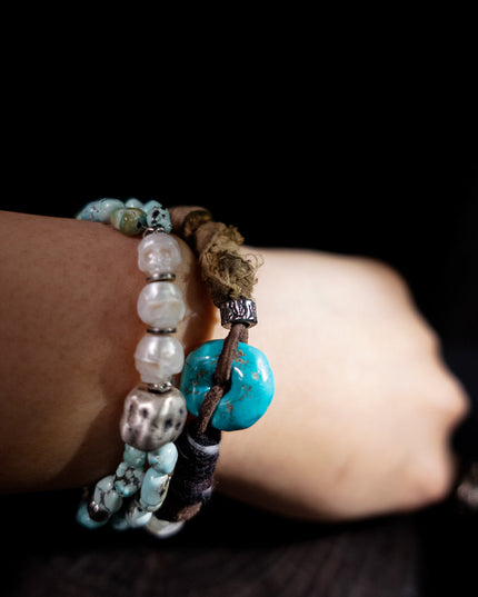 Serenity Balance Turquoise Bracelet | Tibetan-Inspired Woven Design