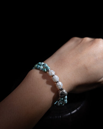 Balance Wisdom Turquoise Bracelet | Citoline & Sterling Silver Design