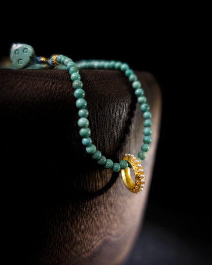 Healing through Stillness Turquoise Gold Necklace
