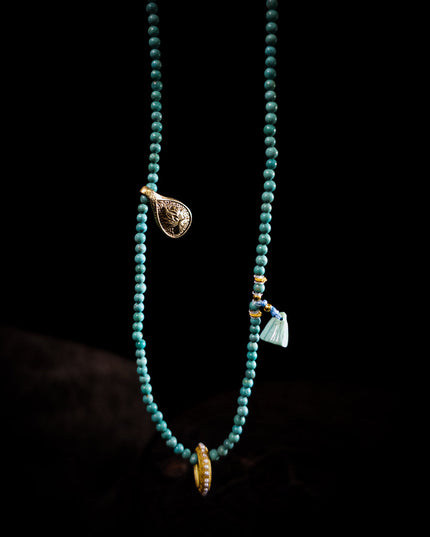 Healing through Stillness Turquoise Gold Necklace
