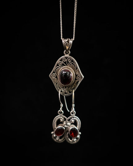 Vitality Strength Ruby Pendant | Tibetan Sterling Silver Jewelry