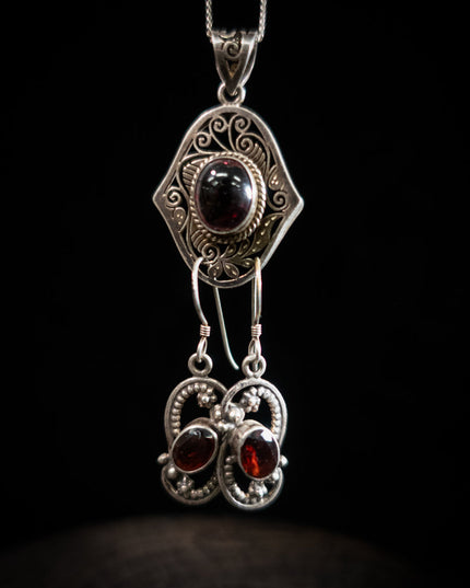 Vitality Strength Ruby Pendant | Tibetan Sterling Silver Jewelry