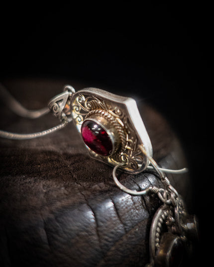 Vitality Strength Ruby Pendant | Tibetan Sterling Silver Jewelry