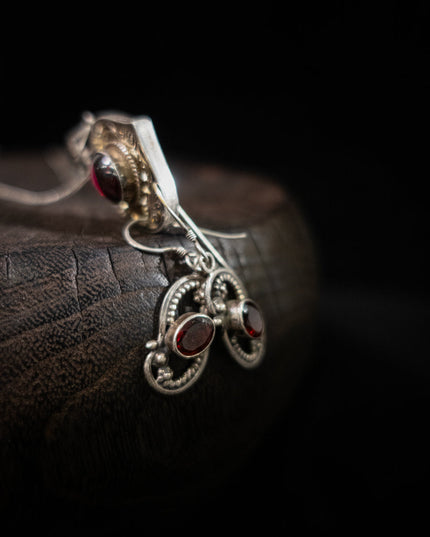 Vitality Strength Ruby Pendant | Tibetan Sterling Silver Jewelry