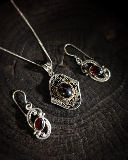 Vitality Strength Ruby Pendant | Tibetan Sterling Silver Jewelry