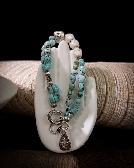 Balance Wisdom Turquoise Bracelet | Citoline & Sterling Silver Design