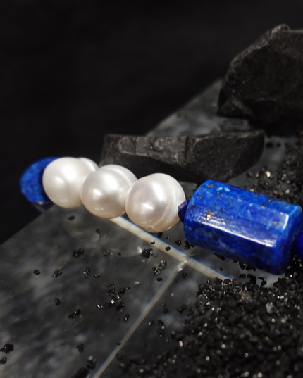 Sacred Lake Buddhist Chanting Lapis Lazuli Pearl Necklace