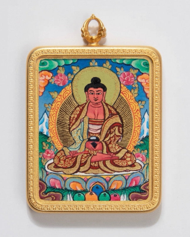 Tibetan Thangka Pendant – Blessings of the Twelve Zodiac and Eight Zodiac Buddhas