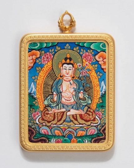 Tibetan Thangka Pendant – Blessings of the Twelve Zodiac and Eight Zodiac Buddhas