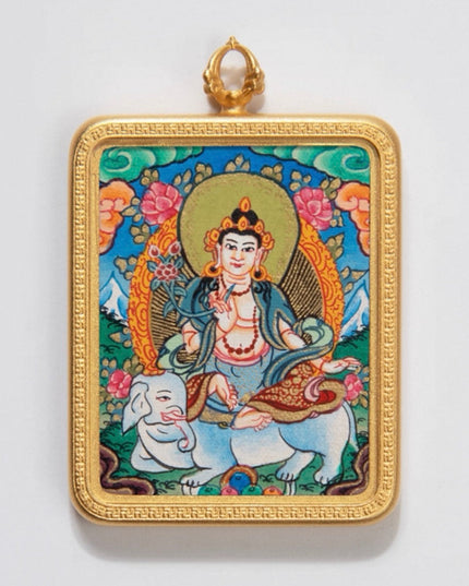 Tibetan Thangka Pendant – Blessings of the Twelve Zodiac and Eight Zodiac Buddhas