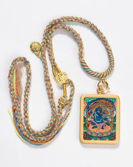 Tibetan Thangka Pendant – Blessings of the Twelve Zodiac and Eight Zodiac Buddhas