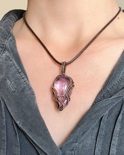 Cosmic Serenity Stream Amethyst Pendant