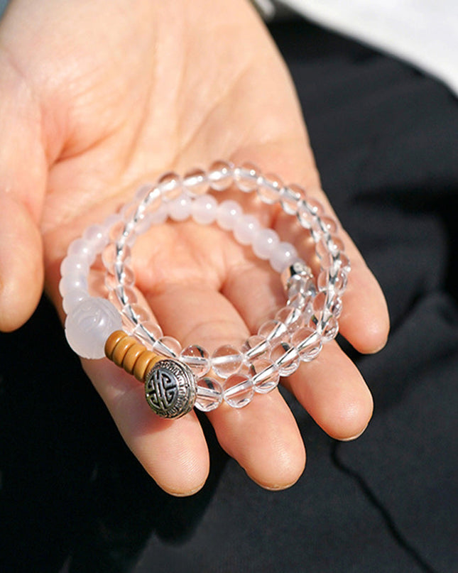 Healing Harmony White Quartz & Agate Necklace