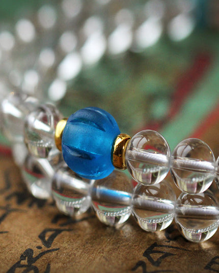 108 Mala Beads Crystal Healing Dorje Symbol Necklace