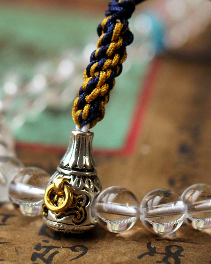 108 Mala Beads Crystal Healing Dorje Symbol Necklace