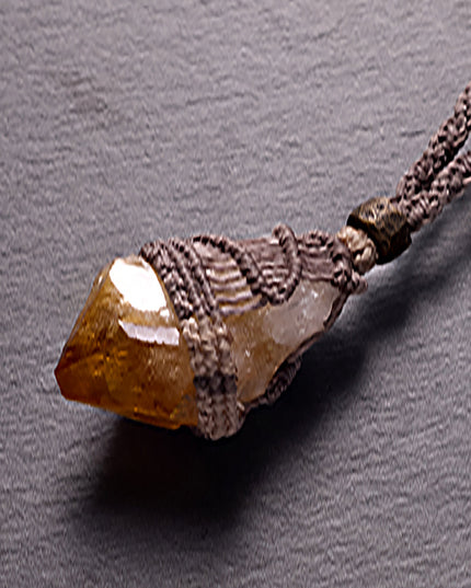 Golden Citrine Quartz Healing Pendant
