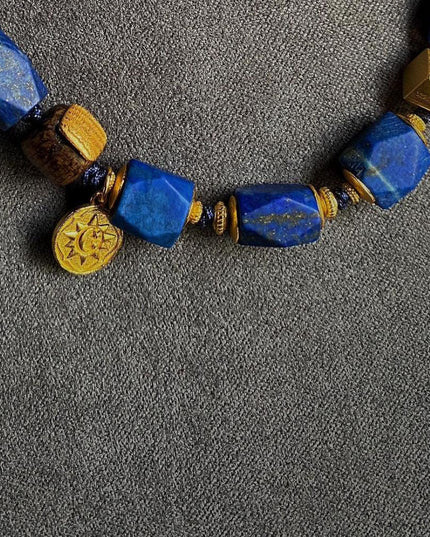 Lapis Lazuli Clarity Necklace | Tibetan Jewelry with Lapis Lazuli for Calm Decision-Making and Improved Sleep