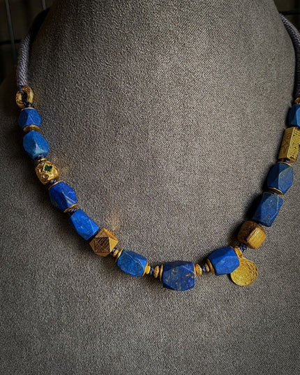 Lapis Lazuli Clarity Necklace | Tibetan Jewelry with Lapis Lazuli for Calm Decision-Making and Improved Sleep