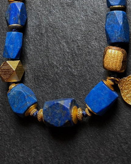 Lapis Lazuli Clarity Necklace | Tibetan Jewelry with Lapis Lazuli for Calm Decision-Making and Improved Sleep