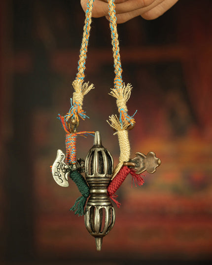 Ming Dynasty Tibetan Vajra Pendant Necklace with Gibeon Meteorite