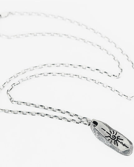 Tibetan Protection Amulet Necklace with Silver and Titanium Steel