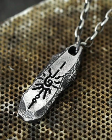 Tibetan Protection Amulet Necklace with Silver and Titanium Steel