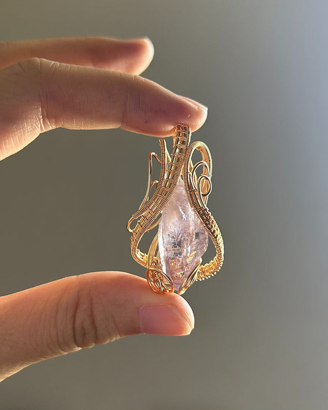 Kailash Energy Amour Amethyst Pendant in Handcrafted Copper