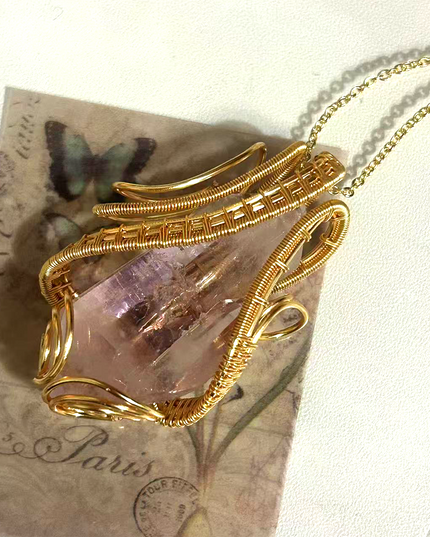 Kailash Energy Amour Amethyst Pendant in Handcrafted Copper