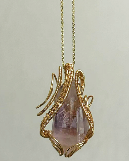 Kailash Energy Amour Amethyst Pendant in Handcrafted Copper