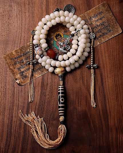 Pure White Bodhi Seed Necklace