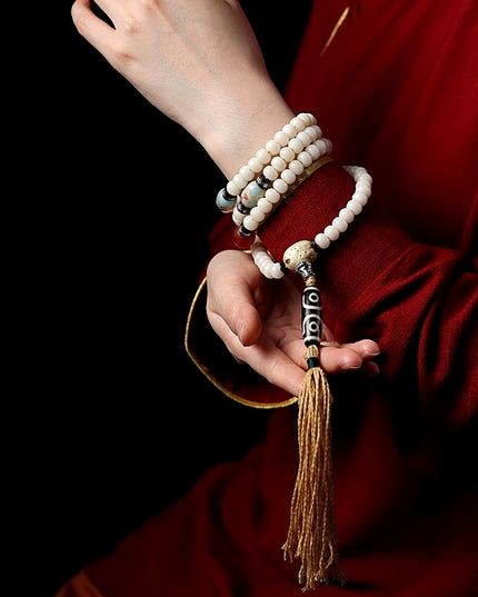 Pure White Bodhi Seed Necklace