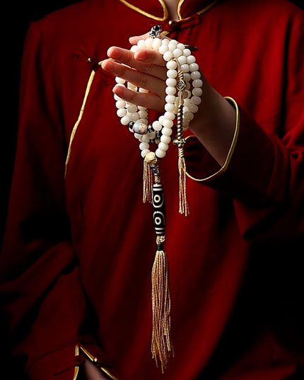 Pure White Bodhi Seed Necklace