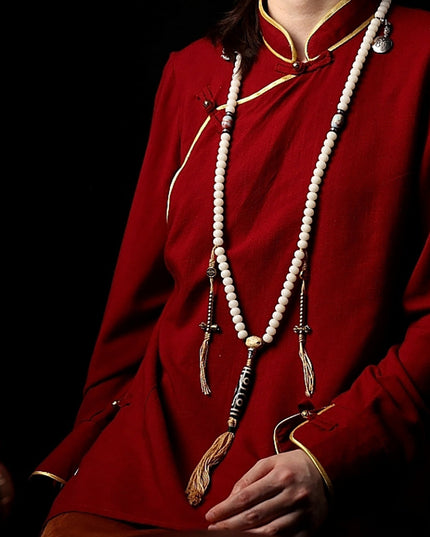 Pure White Bodhi Seed Necklace