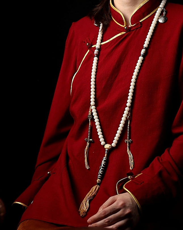 Pure White Bodhi Seed Necklace