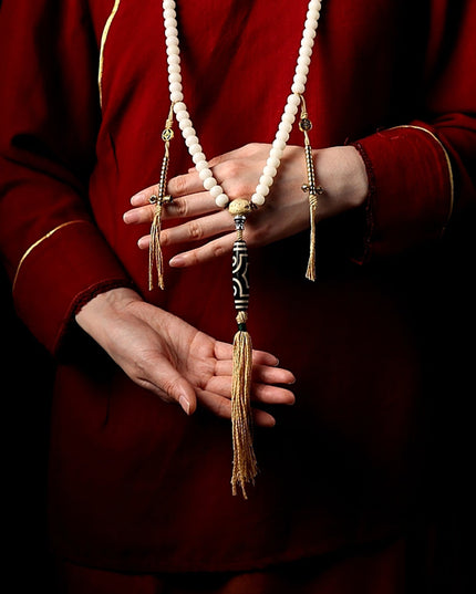 Pure White Bodhi Seed Necklace