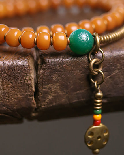 Wisdom Focus Bracelet | Bodhi Seed and Dzi Bead Bracelet for Concentration and Spiritual Insight