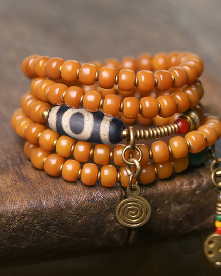 Wisdom Focus Bracelet | Bodhi Seed and Dzi Bead Bracelet for Concentration and Spiritual Insight