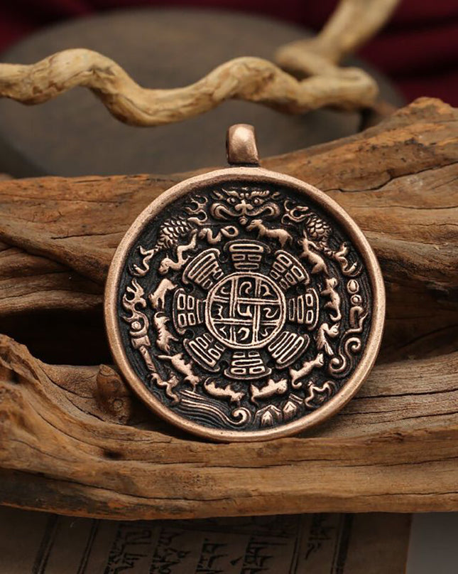 Prosperity Talisman Pendant Handcrafted Copper Wealth Talisman