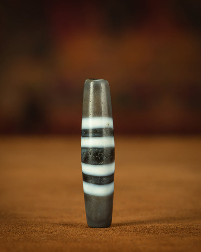 Seven-Line Pure Dzi Pendant - Symbol of Protection and Power