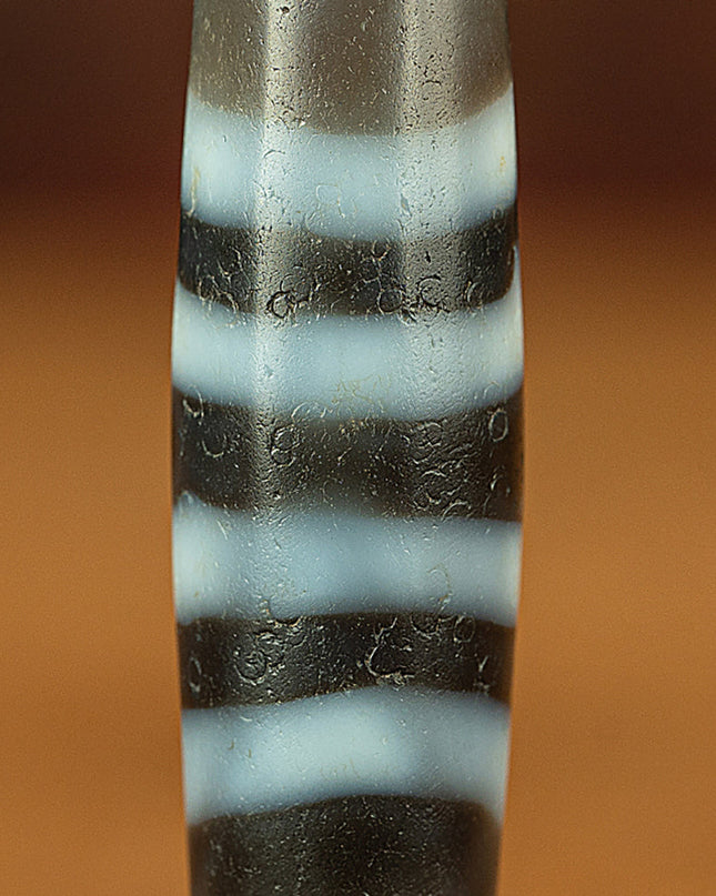 Seven-Line Pure Dzi Pendant - Symbol of Protection and Power