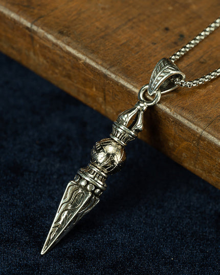 Vajra Phurba Pendant with Meteorite Core - Spiritual Protector