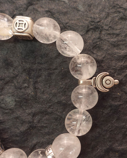 Purity & Wealth Tibetan Clear Quartz Silver Zakhiram Bracelet