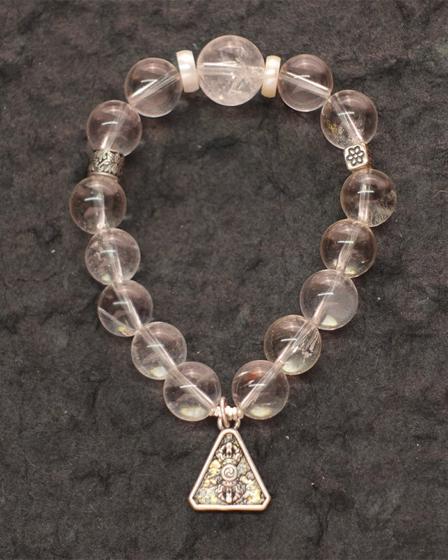 Pure Serenity Tibetan Quartz & Silver Healing Bracelet