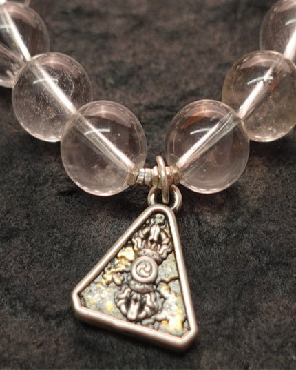 Pure Serenity Tibetan Quartz & Silver Healing Bracelet