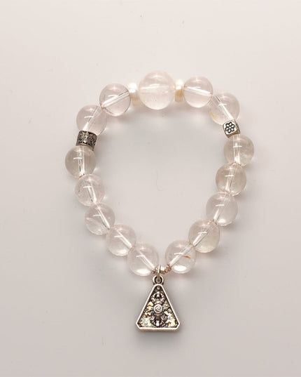 Pure Serenity Tibetan Quartz & Silver Healing Bracelet