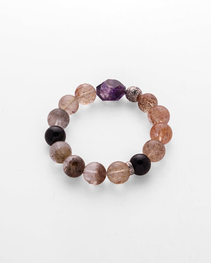 Amethyst Empowerment Crystal Bracelet – Super 7 & Black Gold Super 7